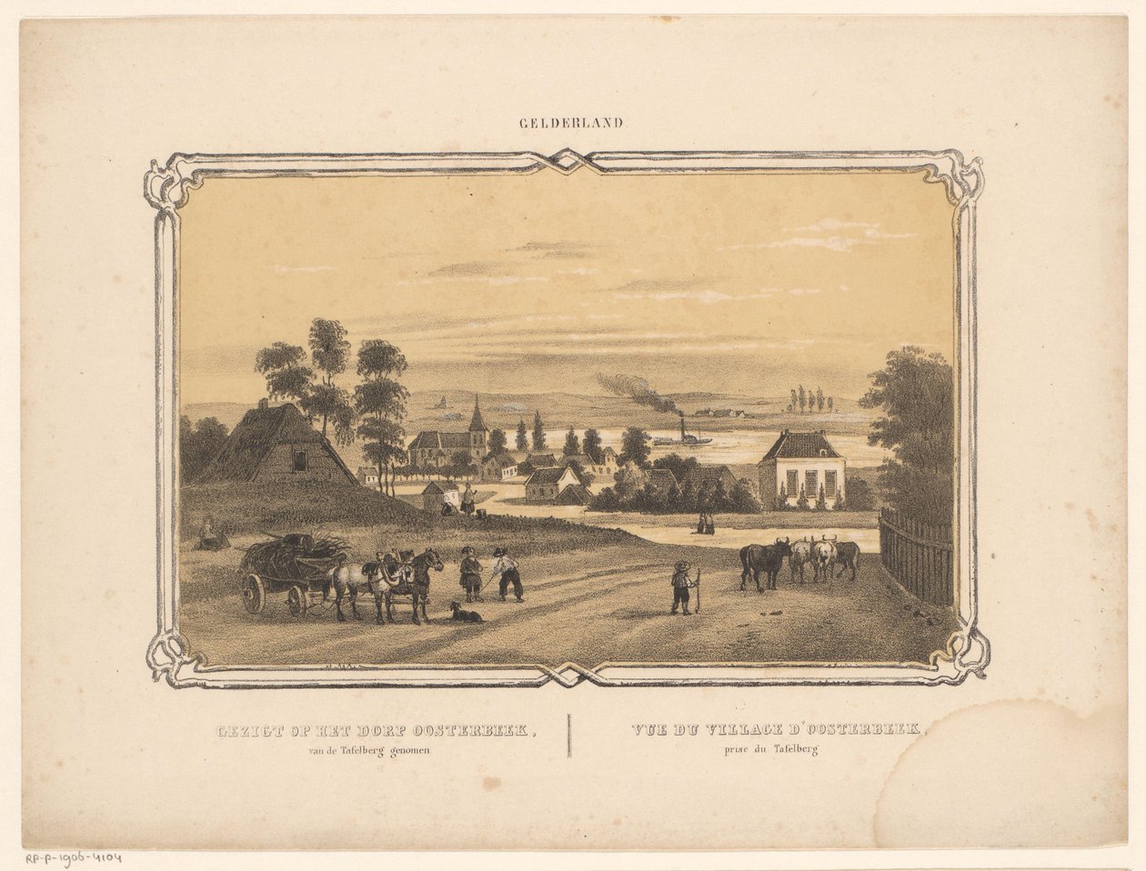 Utsikt over Oosterbeek Utsikt over landsbyen Oosterbeek fra Table Mountain (tittel på objekt) Gelderland (serietittel på objekt) av Frederik Lodewijk Huygens