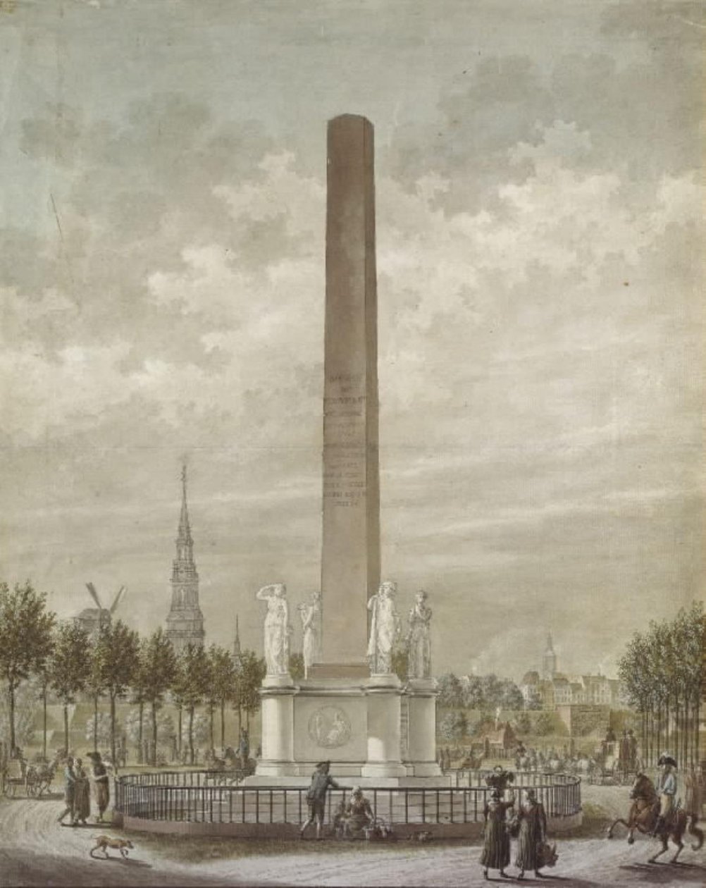 Frihetsstøtten sett fra Frederiksberg-siden. av Frederik Ludvig  Bradt