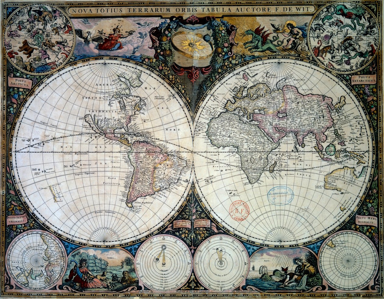 Planisphere av Frederic de Witt (1600-tallet) (ec.holl.) 1660 Paris, BN av Frederik de (after) Wit