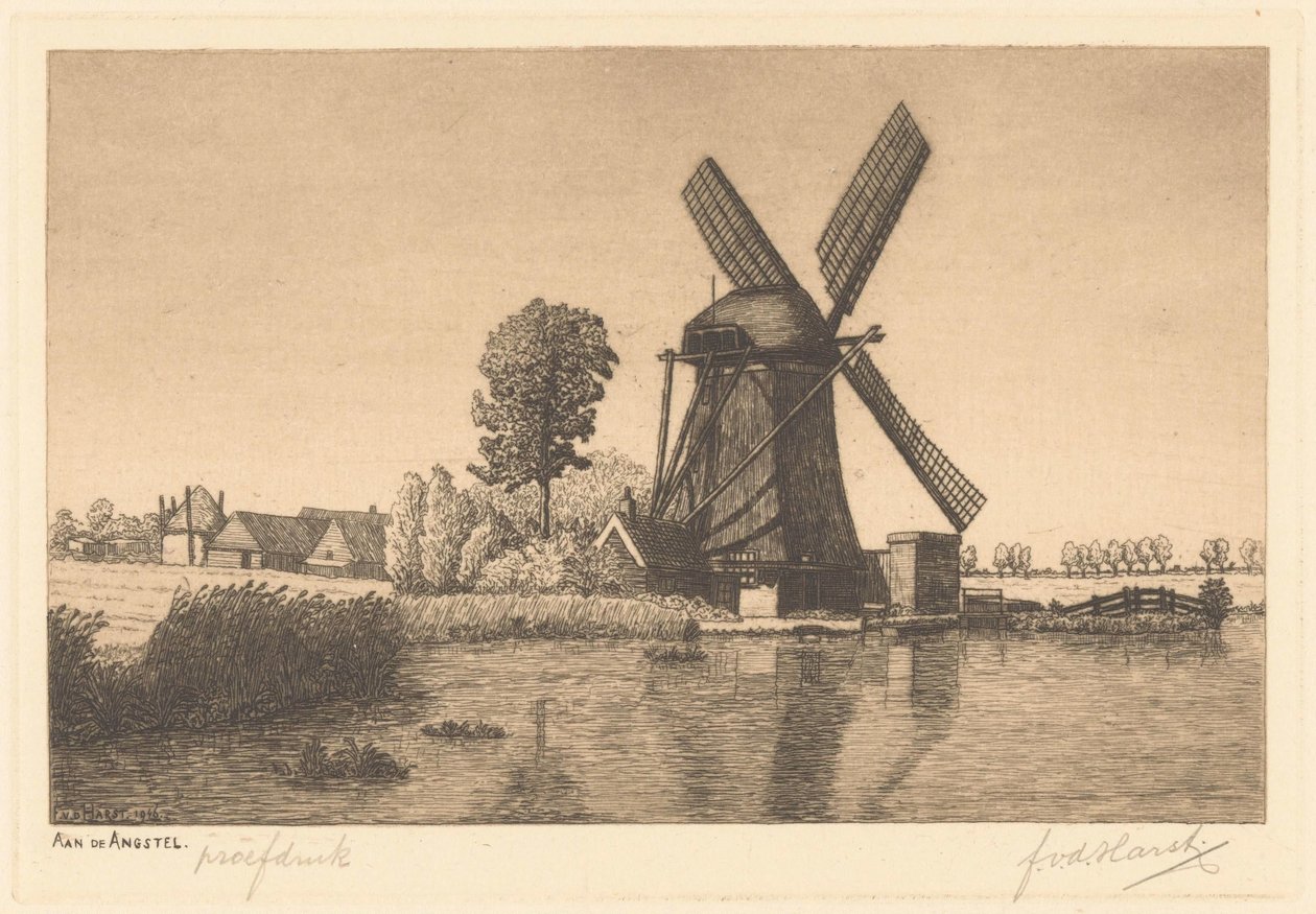 At the Fear (original tittel på objekt) av Frederik van der Harst (signed by artist)