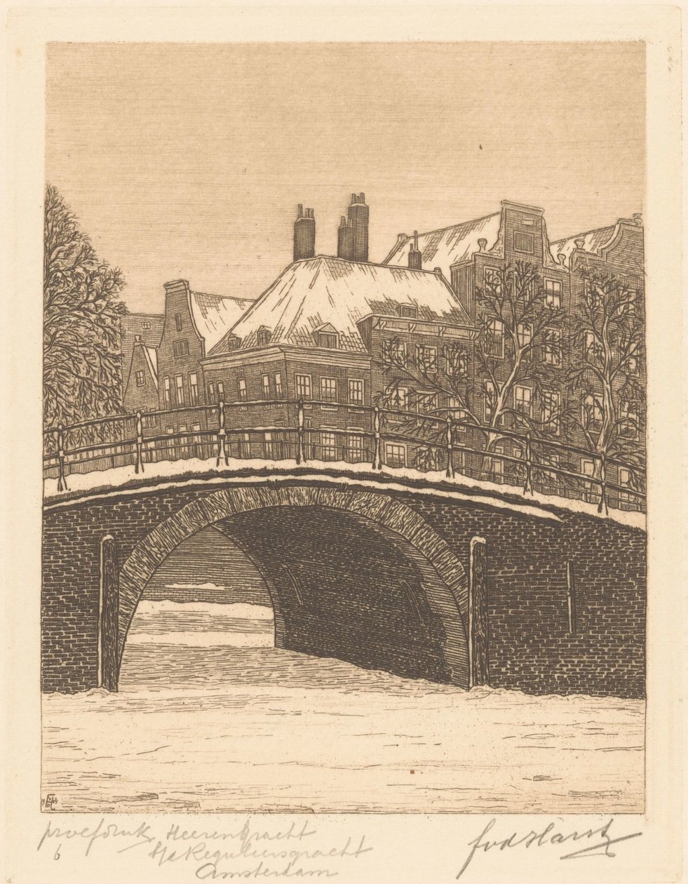 Heerengracht ved Reguliersgracht, Amsterdam (original tittel på objekt) av Frederik van der Harst (signed by artist)