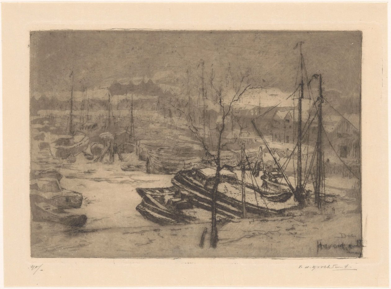 Haventje (original tittel på objekt) av Frederika Henriëtte Broeksmit (signed by artist)