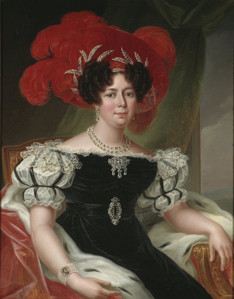 Desire Clary, reine consort de Suede et Norvege - Portrett av Desideria (1777-1860), dronning av Sverige og Norge, av Westin, Fredric (1782-1862). Olje på lerret av Fredric Westin