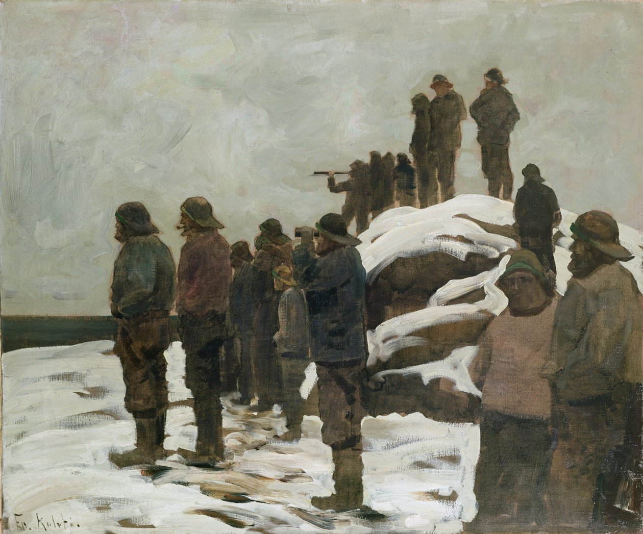 Fiskere (olje på lerret) av Fredrik Kolstoe