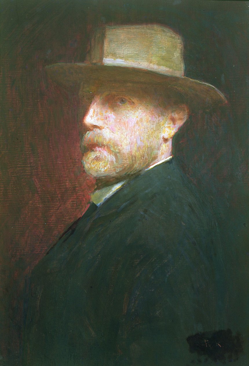 Selvportrett (olje på lerret) av Fredrik Kolstoe