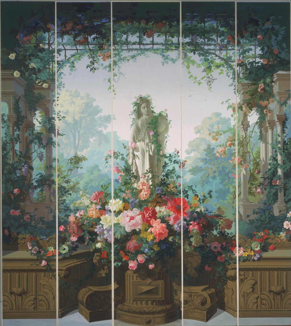Garden of Armida Bakgrunn av French Designed by Édouard Muller