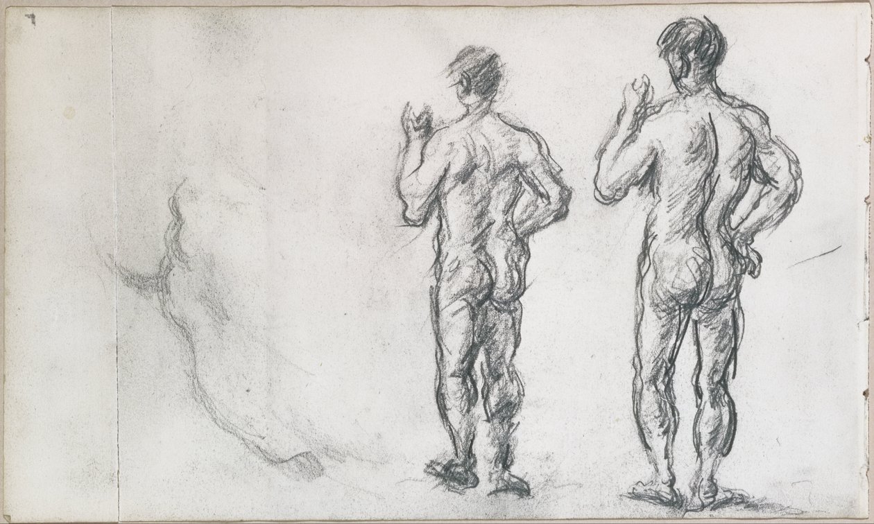 Stående mannlig bader; Pugets Atlas av Paul Cézanne