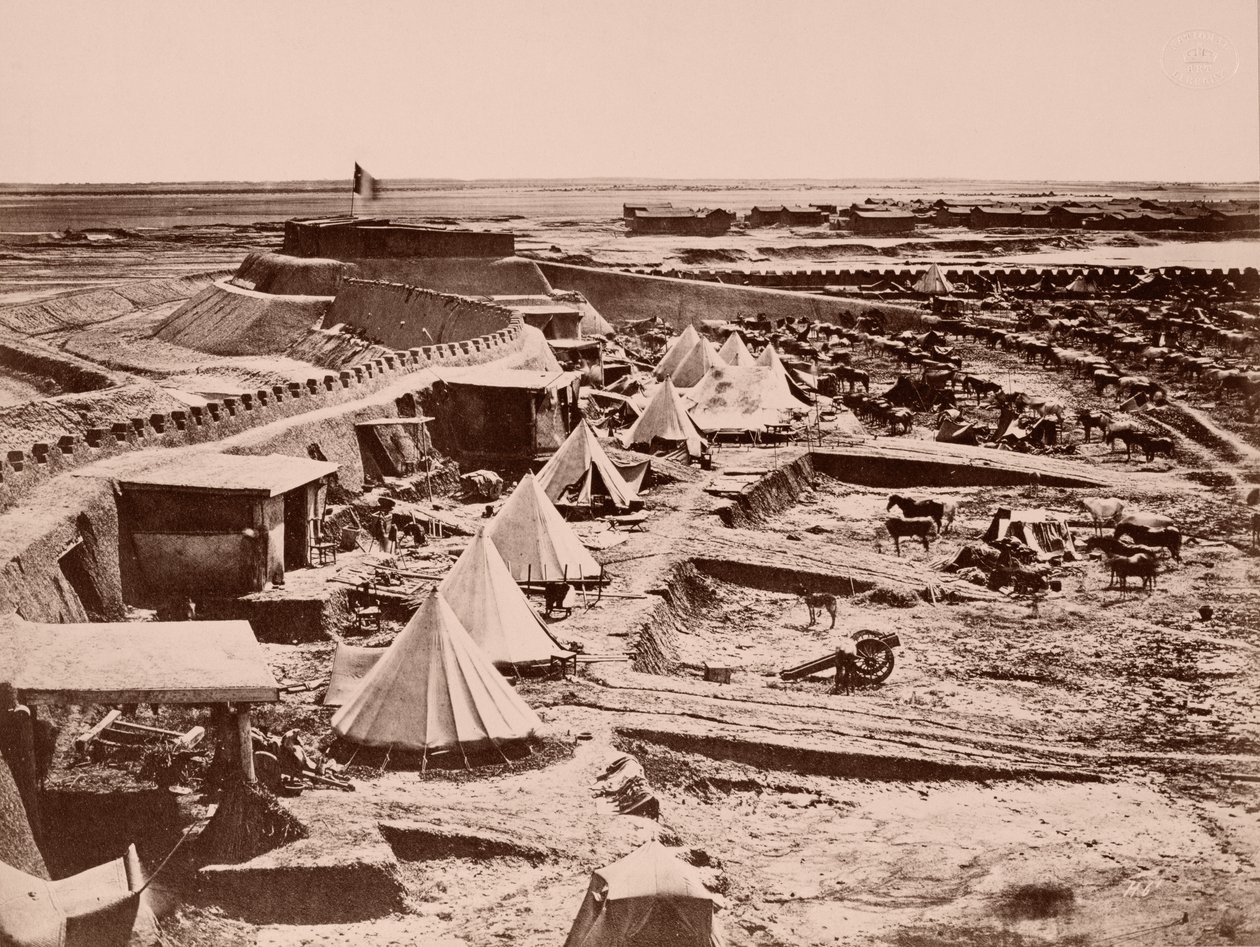 Et fransk hesteleir under Kina-krigen i 1860 av French Photographer