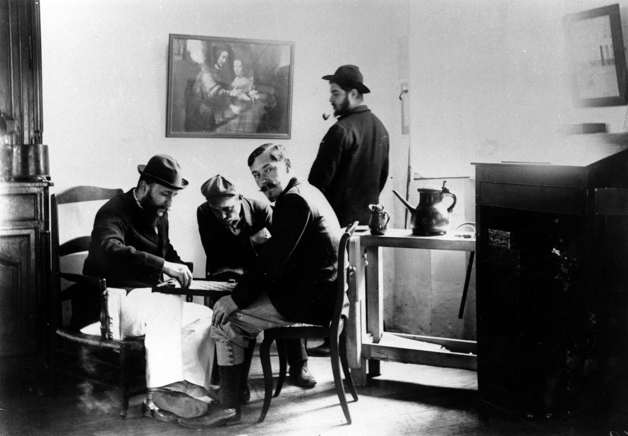 Et trekkspill på Le Relais, hjemmet til Natanson-familien i Villeneuve-sur-Yonne, ca. 1899 av French Photographer