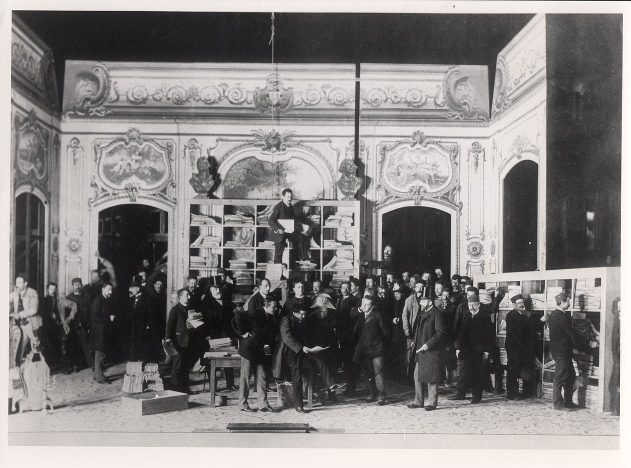 En repetisjon for Thermidor av Victorien Sardou (1831-1908) 24. januar av French Photographer
