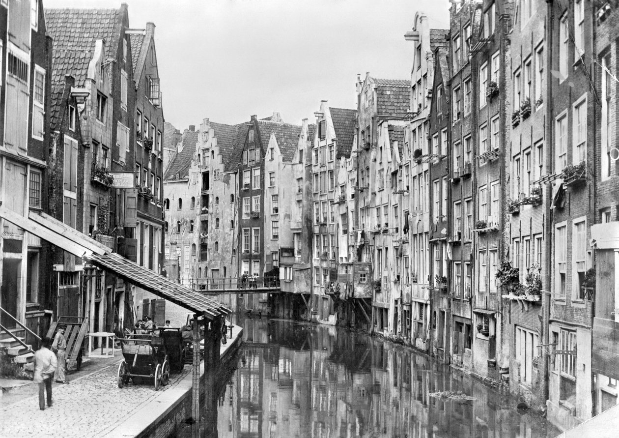 Achterburgwal, Amsterdam, tidlig på 1900-tallet av French Photographer