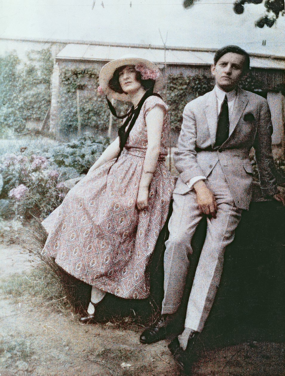 Andre Malraux med sin første kone, Clara Goldschmidt, 21. oktober 1921 av French Photographer