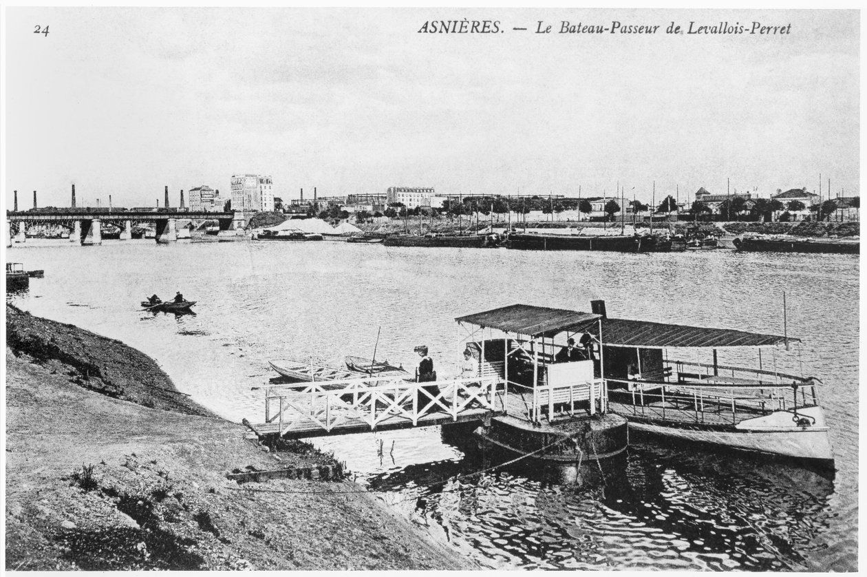 Asnieres, fergen ved Levallois-Perret, ca. 1900 av French Photographer