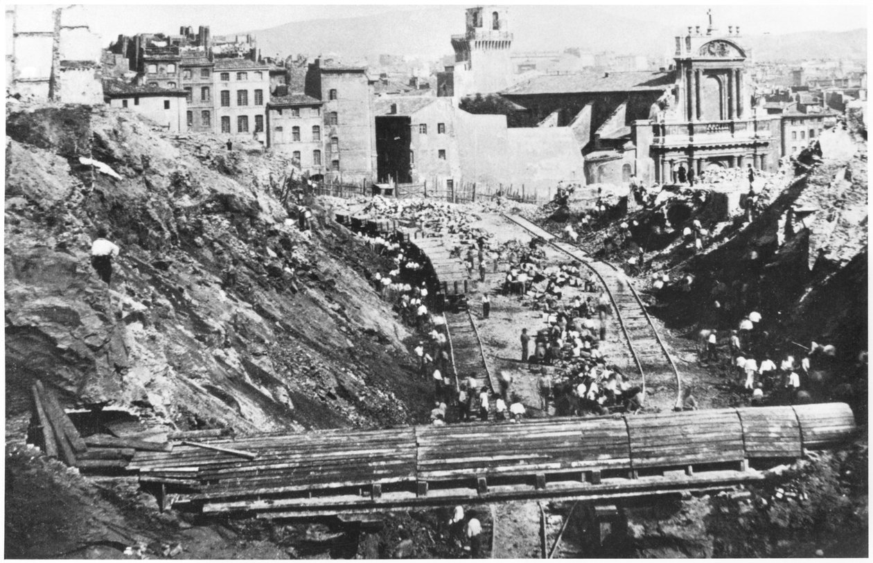 Bygningen av Rue Imperiale i Marseilles, 1863 av French Photographer