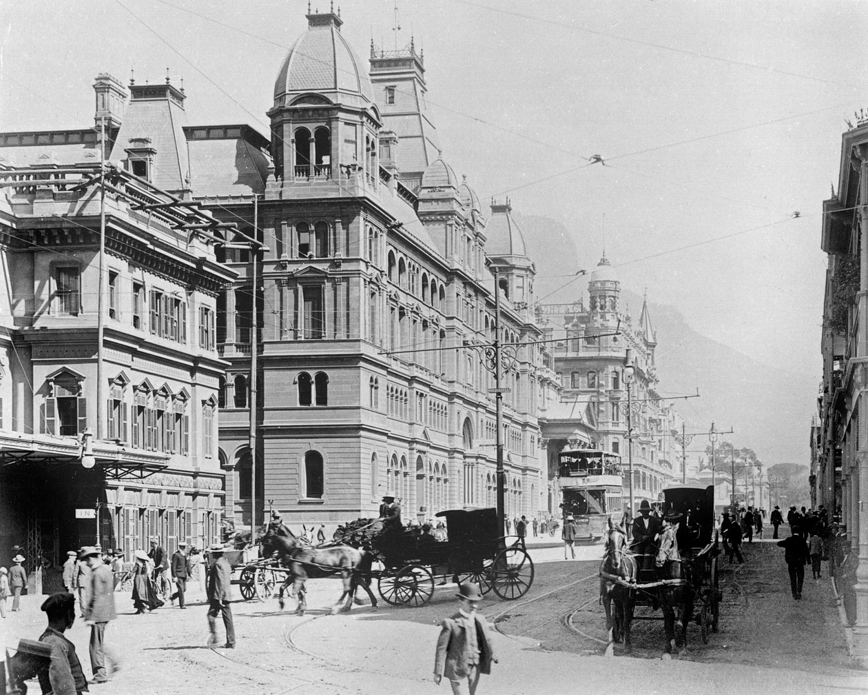 Cape Town: New Adderley Street, ca. 1914 (svart-bilde) av French Photographer