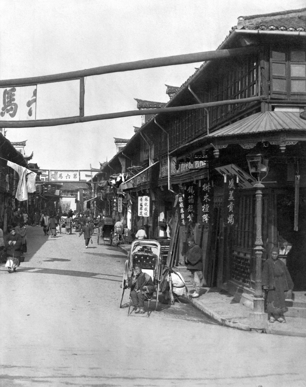 Chinatown i Shanghai, sent på 1800-tallet av French Photographer