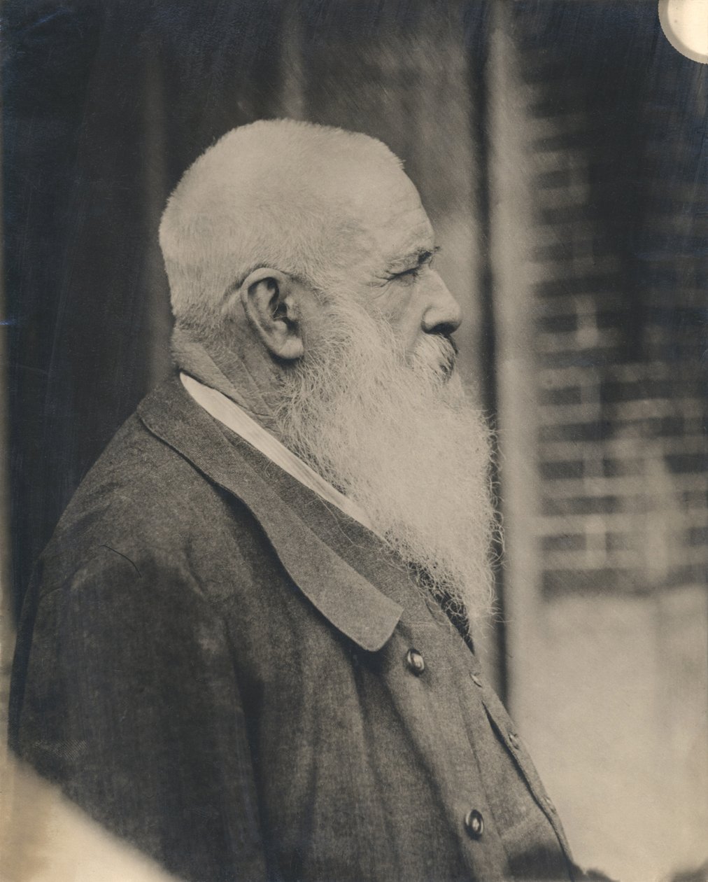 Claude Monet (1841-1926) tidlig på 1900-tallet (gelatinsølvtrykk) av French Photographer