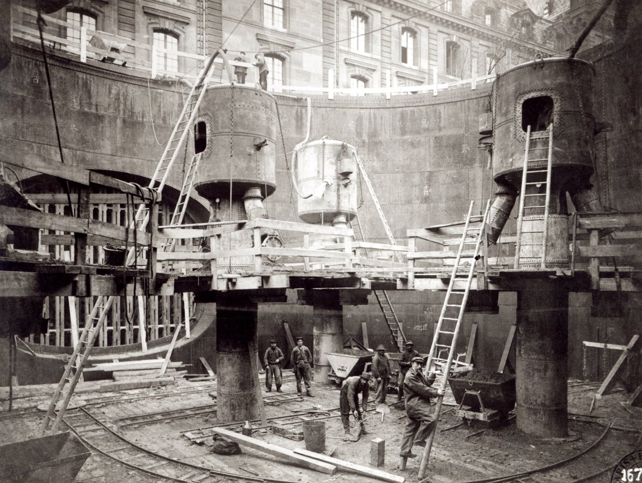 Bygging av metroen i Paris, 18. januar 1907 av French Photographer
