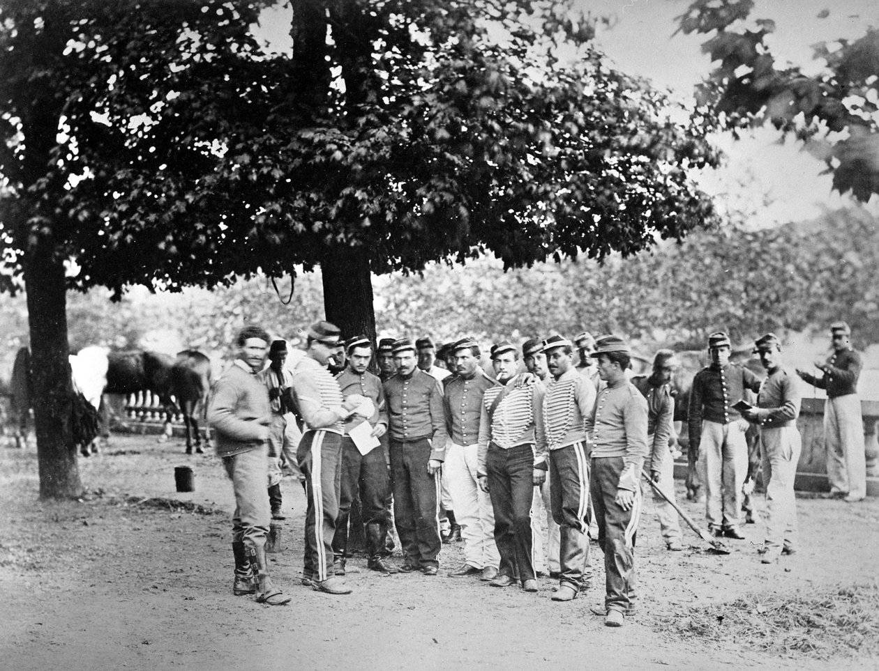 Franske soldater under beleiringen av Paris, ca. 1870 av French Photographer