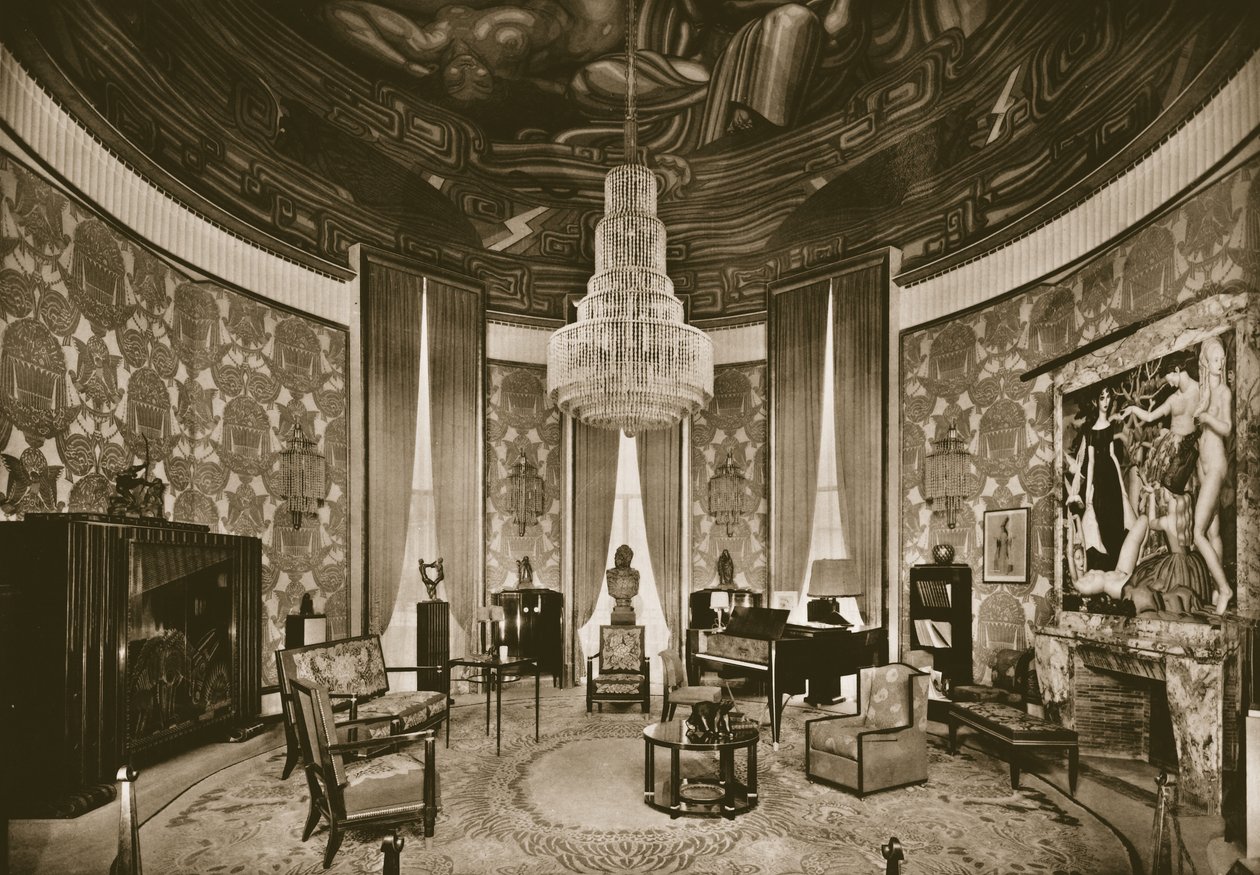 Grand Salon, designet av Jacques-Emile Ruhlmann, 1925 av French Photographer