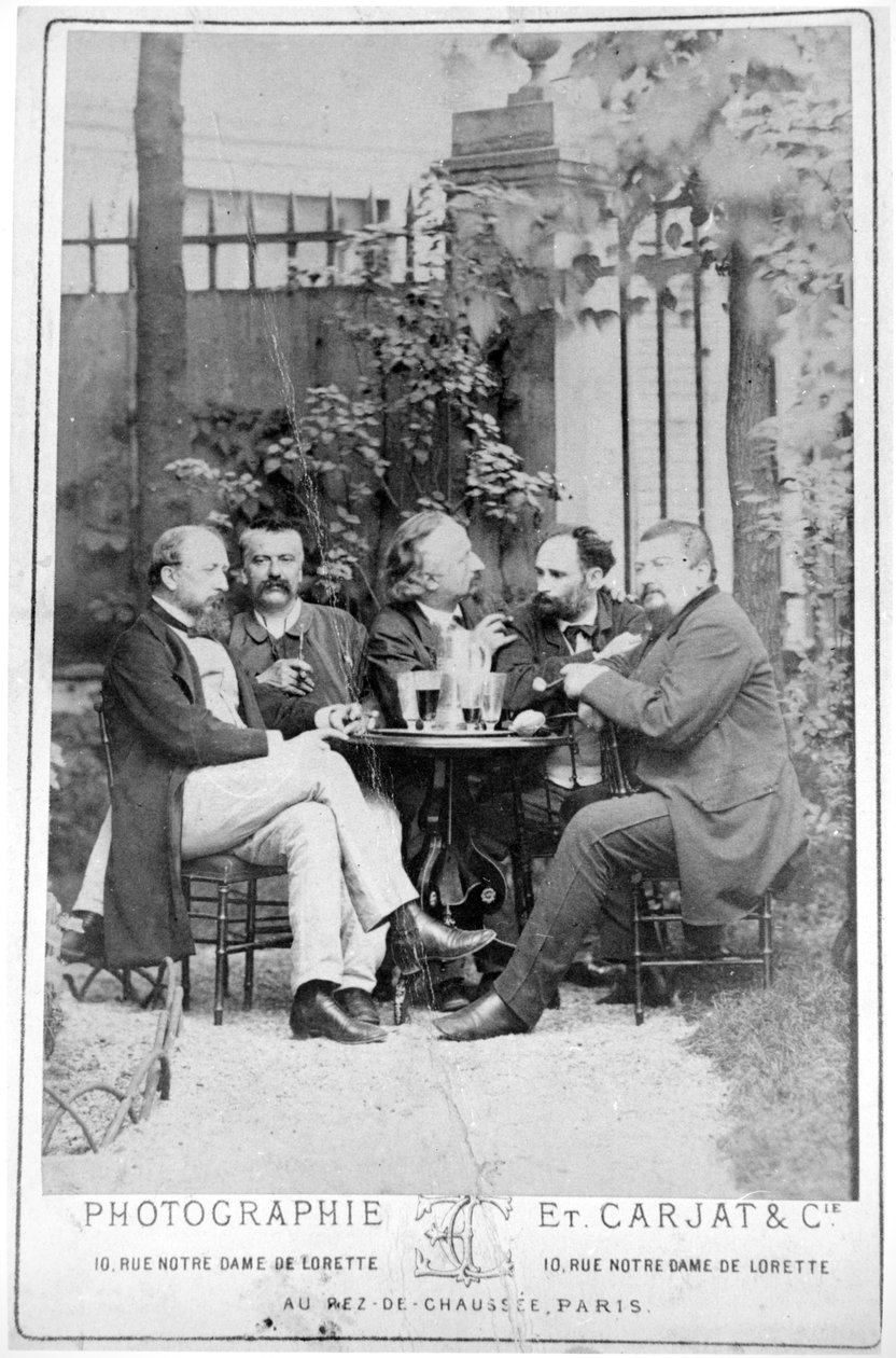 Manet (andre fra høyre) med sine politiske venner av French Photographer