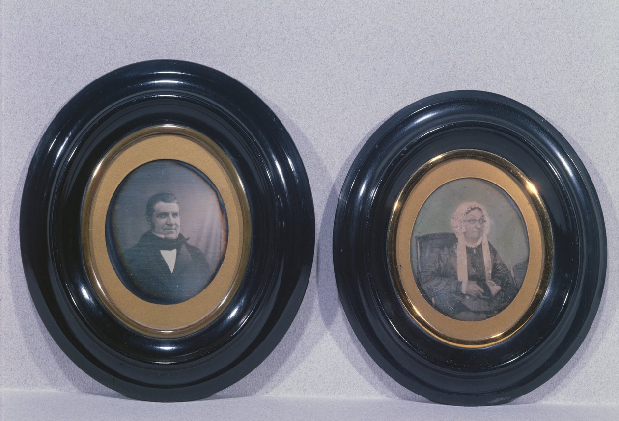 Mor og far til Louis Pasteur (1822-95), ca. 1840-50 (daguerreotypi) av French Photographer