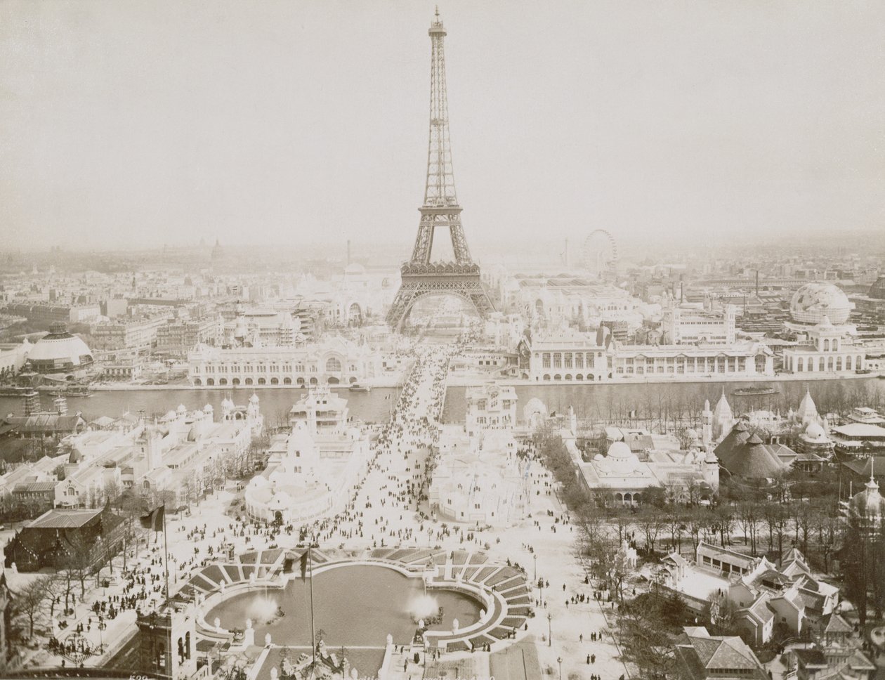 Panorama over Jardins du Trocadero og Champ-de-Mars, Paris, ca. 1900 av French Photographer