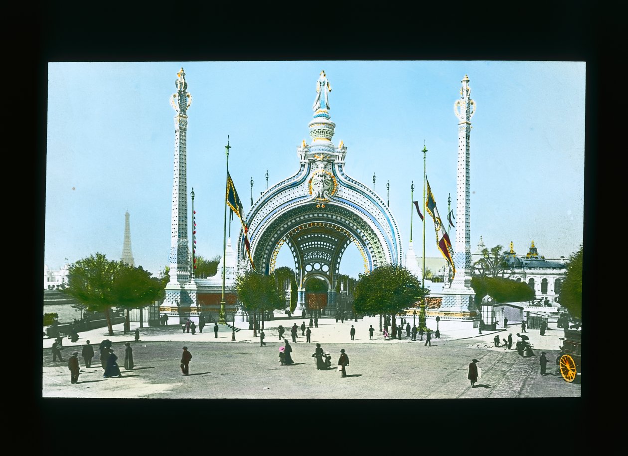 Paris-utstilling: Man Entrance Gate, Paris, Frankrike, 1900 (lanternesklie) av French Photographer