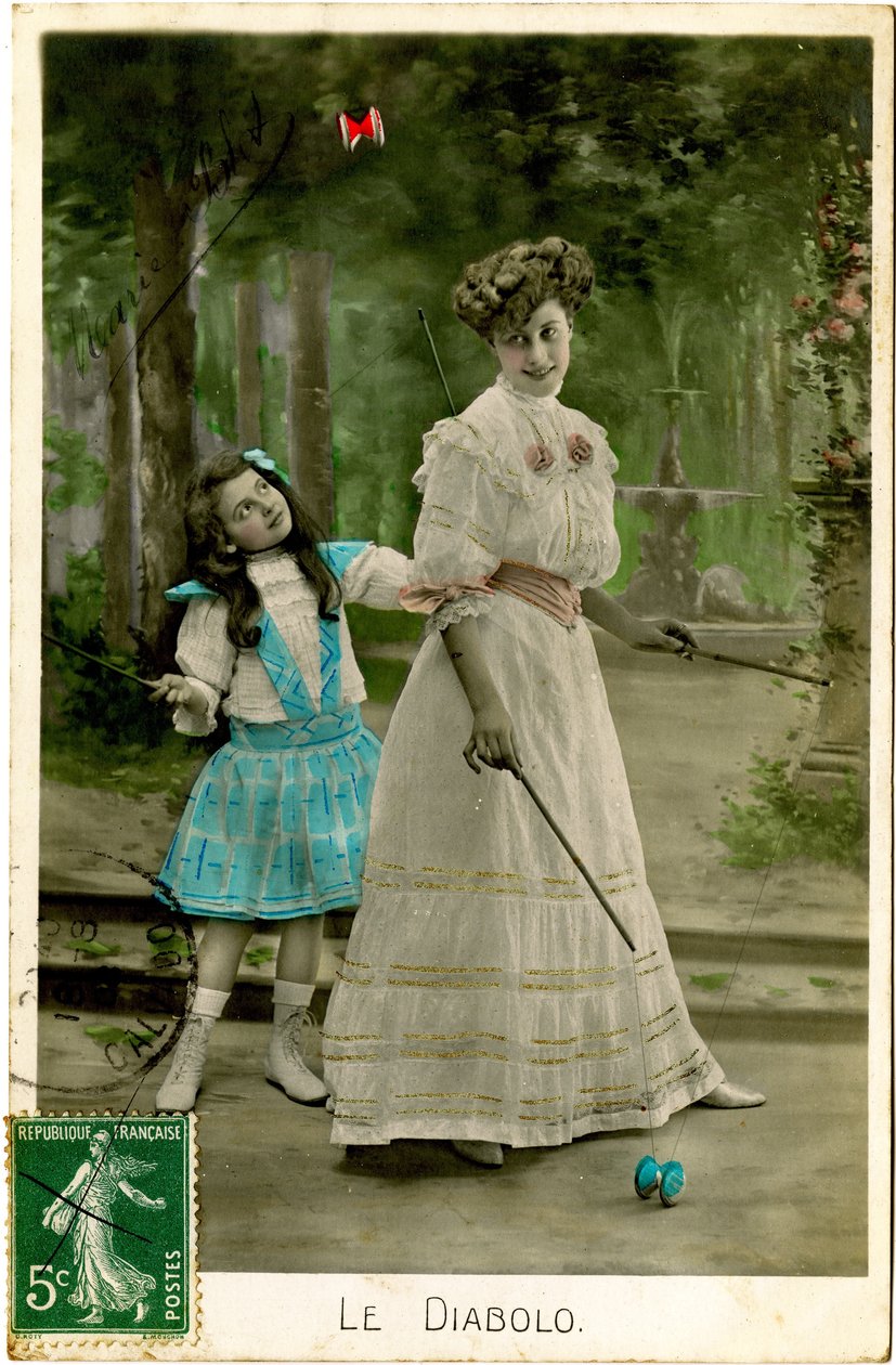 Spiller diabolo, 1908 (farget bilde) av French Photographer