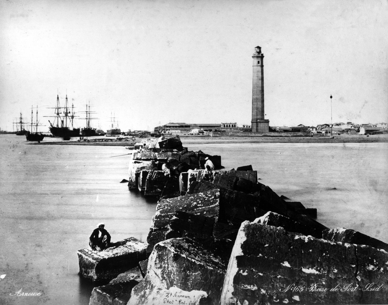 Port Said fyrtårn, ca. 1875 av French Photographer