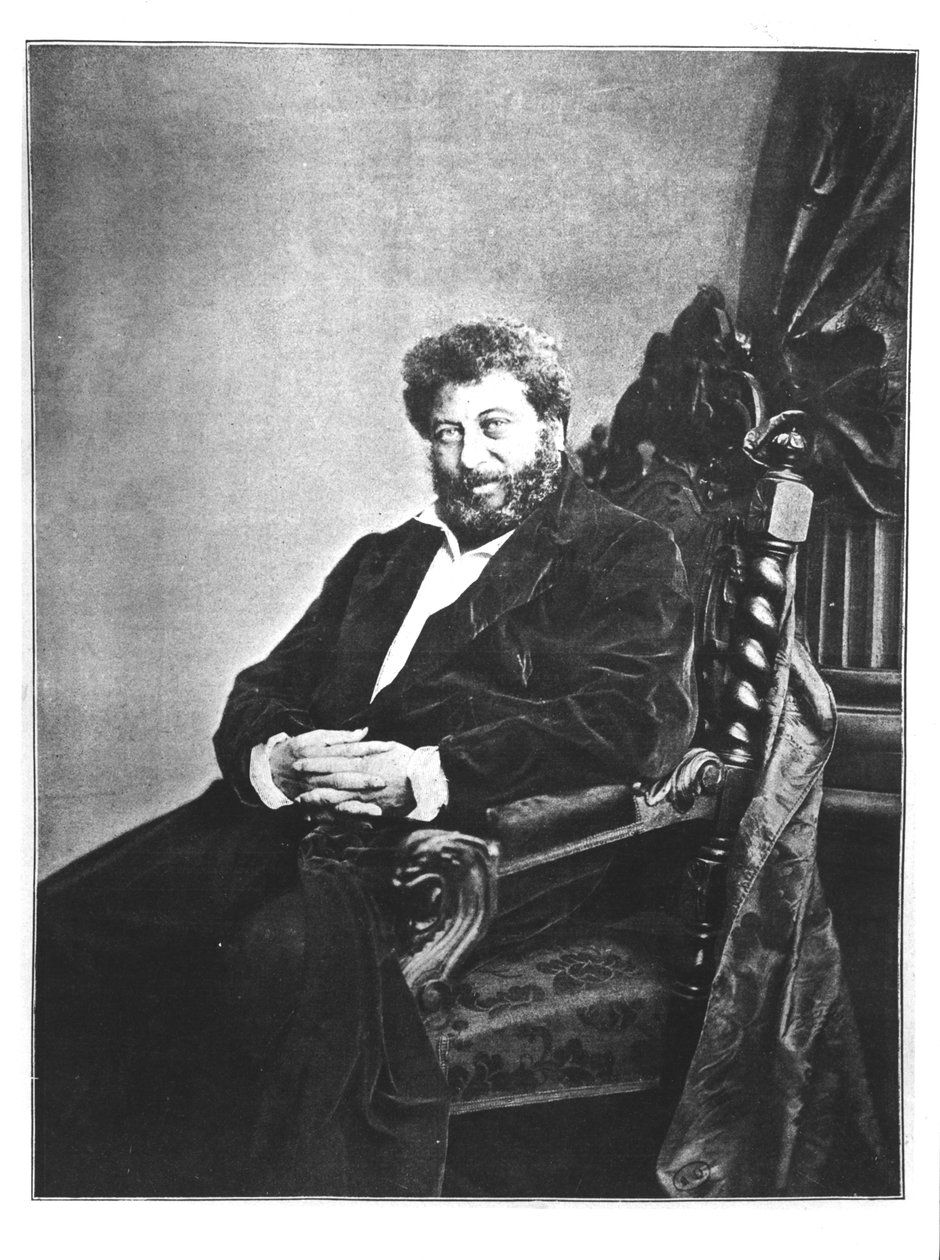 Portrett av Alexandre Dumas pere (1802-70) sittende, 1855 fra Les Annales, 4. september 1904 av French Photographer