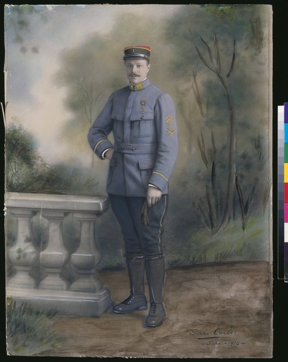 Sekundløytnant for det første infanteriregimentet, 1916 (farget bilde) av French Photographer