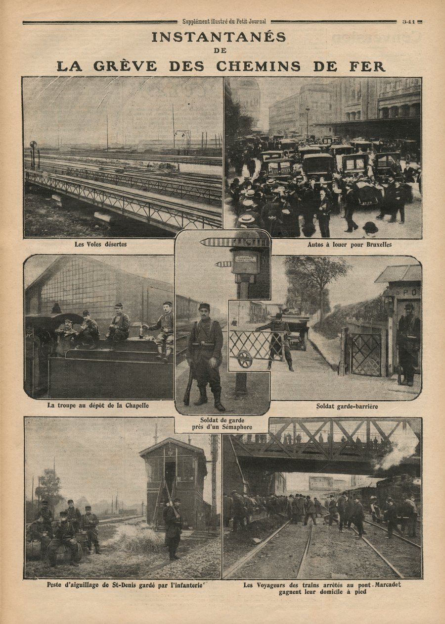 Øyeblikksbilder av jernbanestreiken, illustrasjon fra 