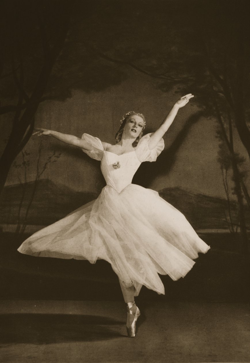 Tatiana Riabouchinska i Les Sylphides, fra Grand Ballet de Monte-Carlo, 1949 (fotogravyr) av French Photographer