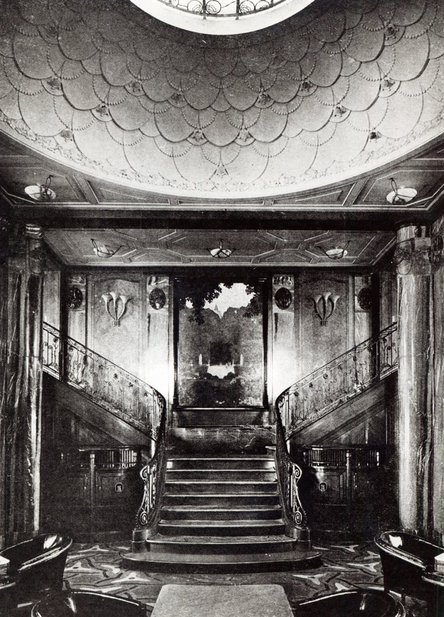 1. klasses røykerom til Ocean Liner Paris, ca. 1925 av French Photographer