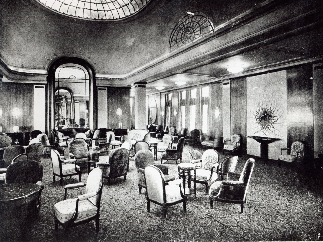 Den store salongen i Ocean Liner Paris, juli 1921 av French Photographer