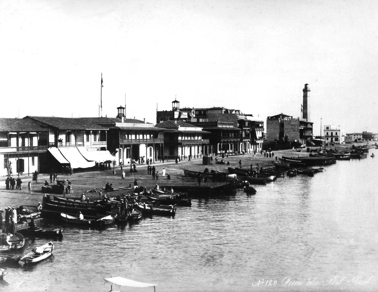 Kaien i Port Said, ca. 1878 av French Photographer