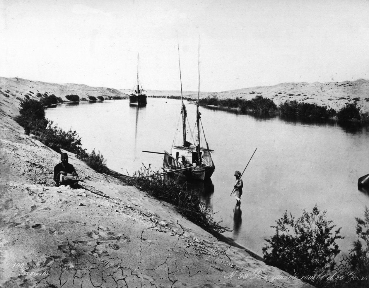 Suez-kanalen, ca. 1875 av French Photographer