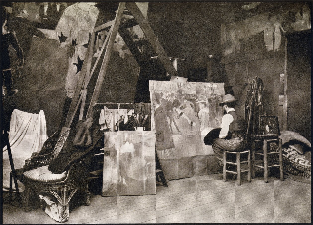 Toulouse-Lautrec i studioet hans i Rue Caulaincourt, fra 
