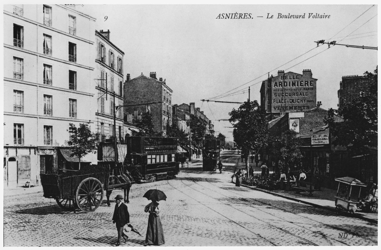 Utsikt over Asnieres, Boulevard Voltaire, ca. 1900 av French Photographer