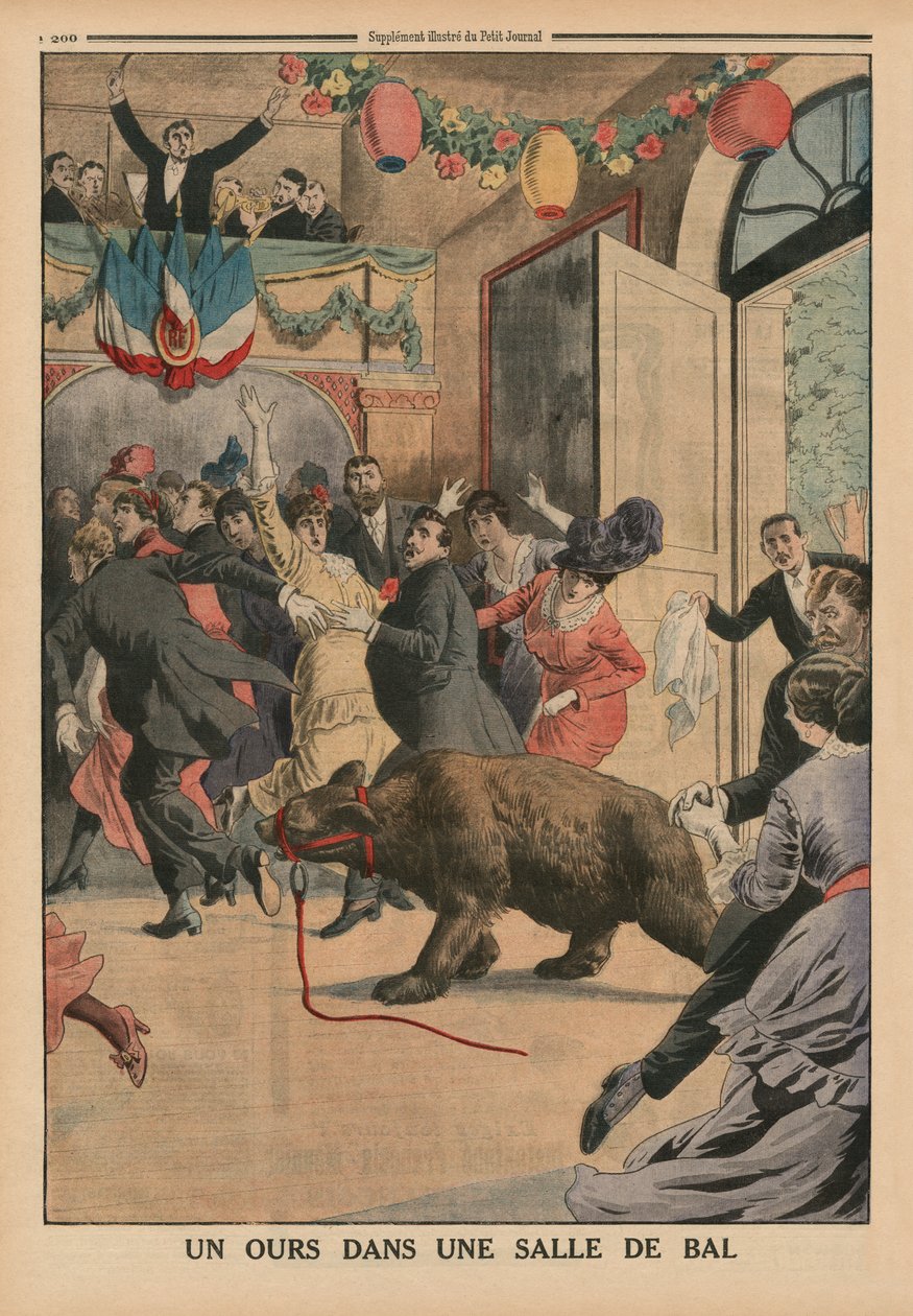 A Bear in a ballroom, baksideillustrasjon fra 