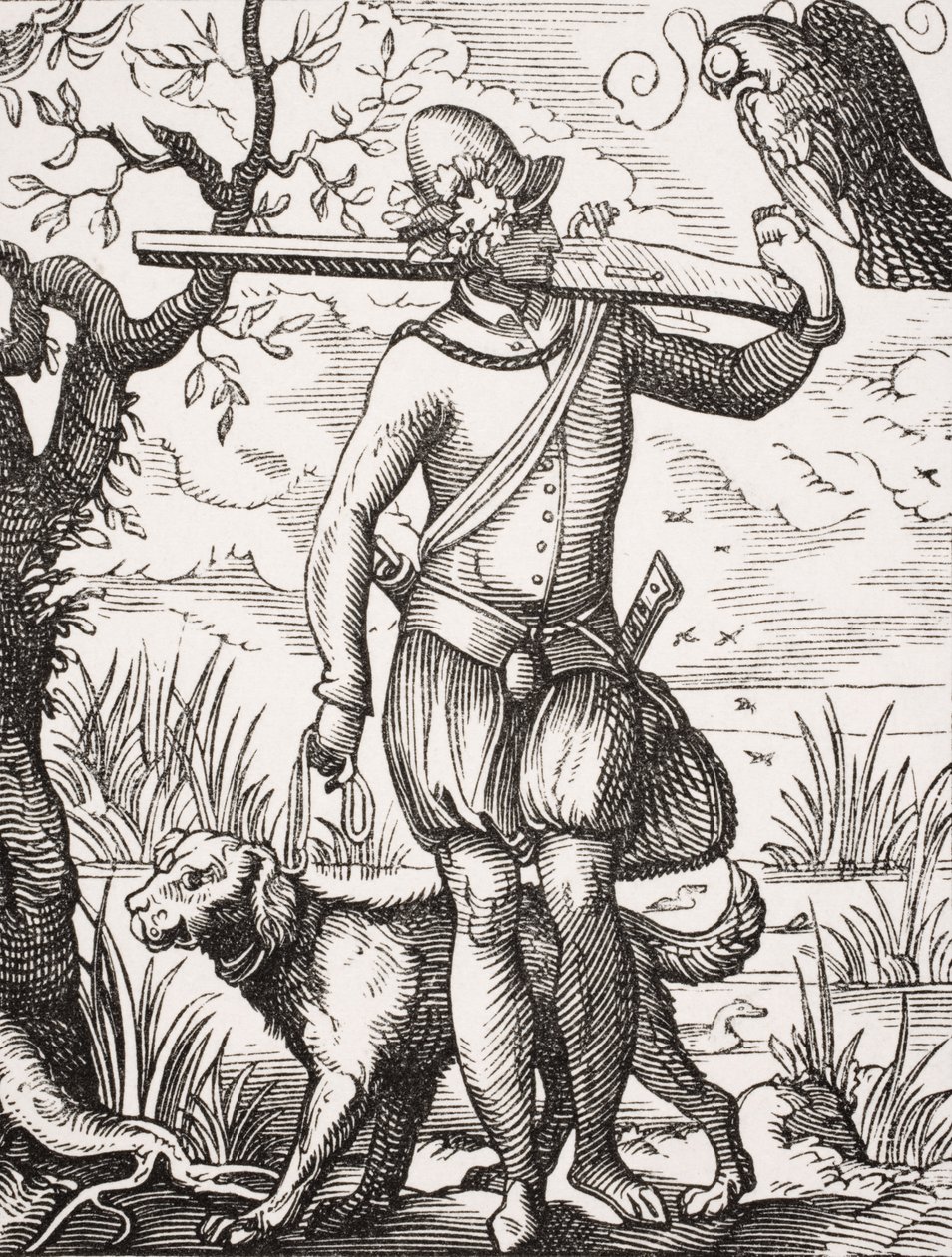 En tysk falkonerer, etter en gravering av Jost Amman (1539-91) fra 