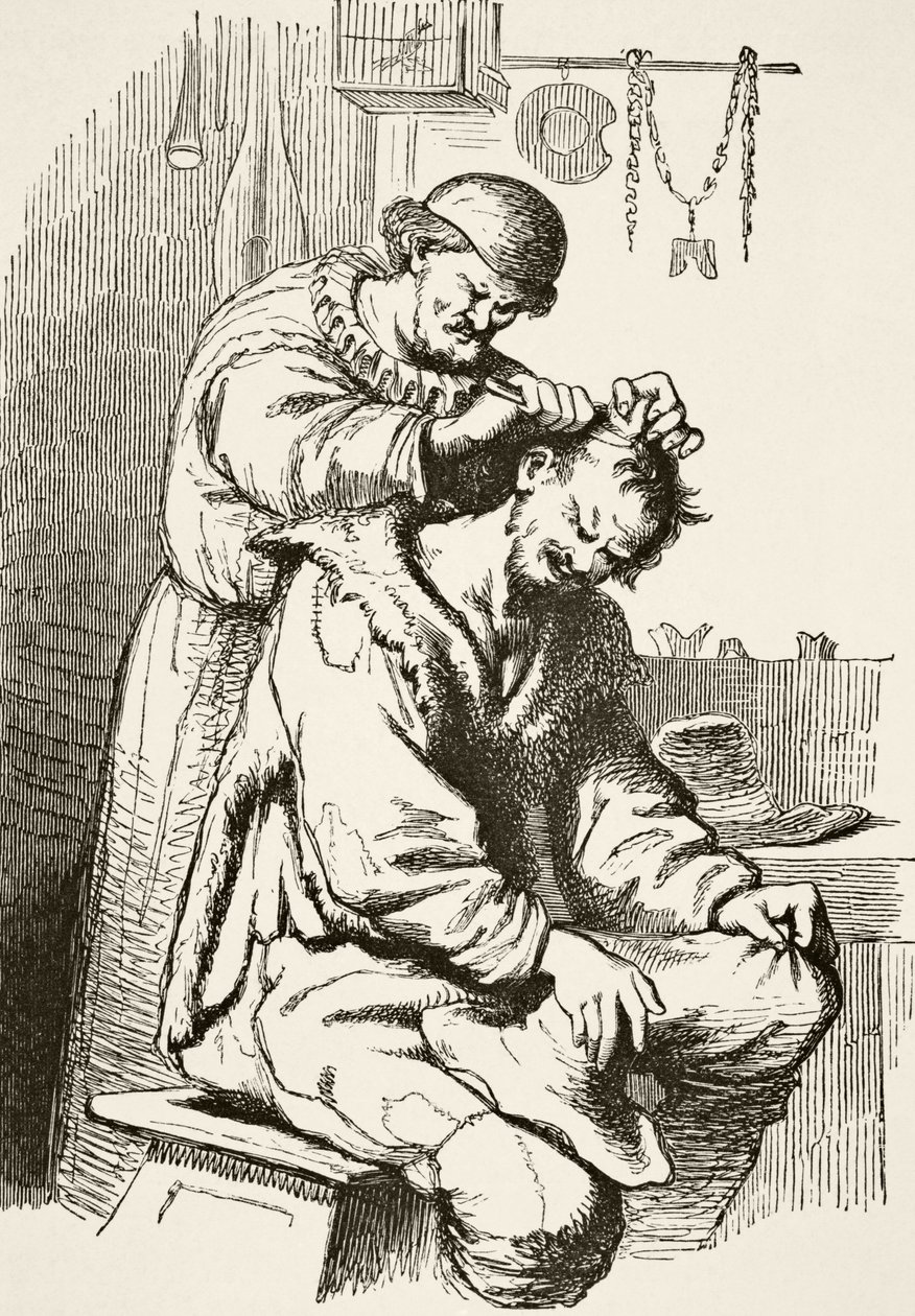 En lege som utfører en operasjon, fra "Vitenskap og litteratur i middelalderen" av Paul Lacroix (1806-84) publisert London 1878 av French School