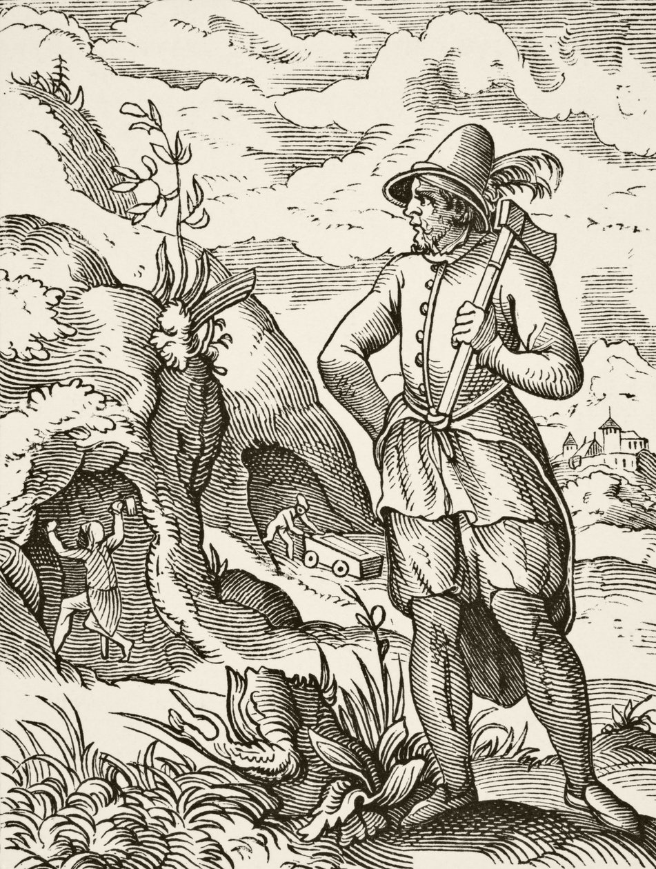 En gruvearbeider på 1500-tallet, fra 