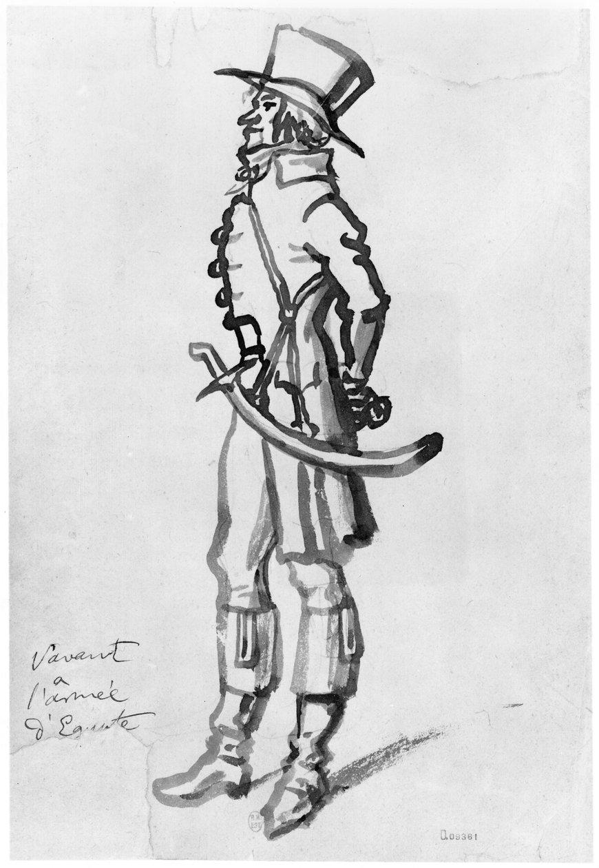 En vitenskapsmann fra den egyptiske kampanjen, 26. mars 1795 (vask på papir) av French School