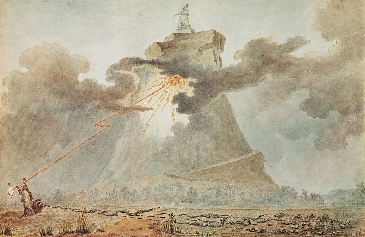 Allegori om dagen den 10. august 1792 (fargegravering) av French School
