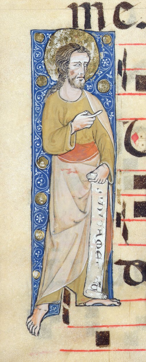 En apostel som holder et hylster, Judica me deus, ca. 1320 av French School