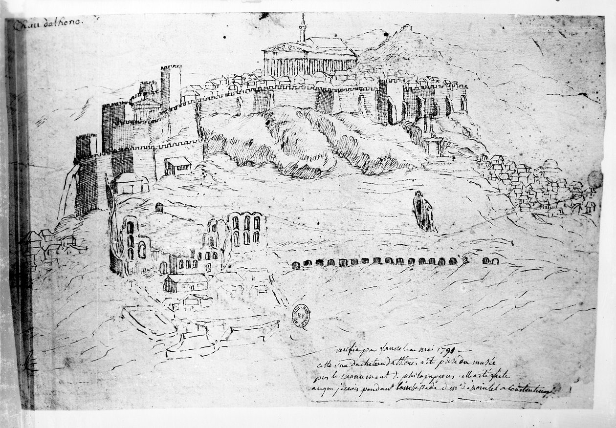 Athen, 1791 (penn- og blekktegning) av French School
