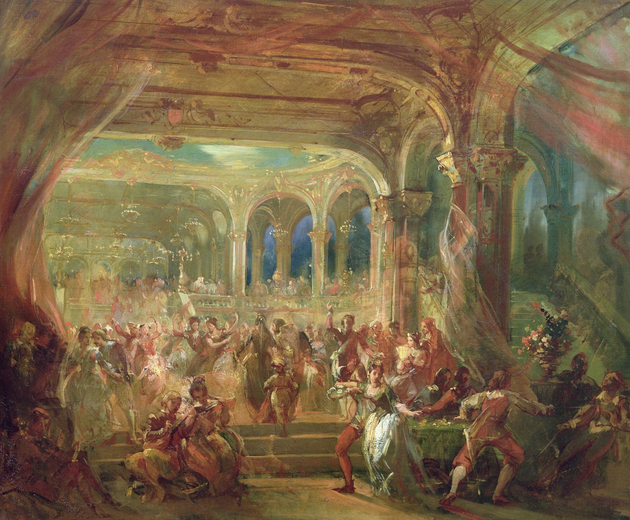 Ball på Opera de Paris under det andre imperiet av French School