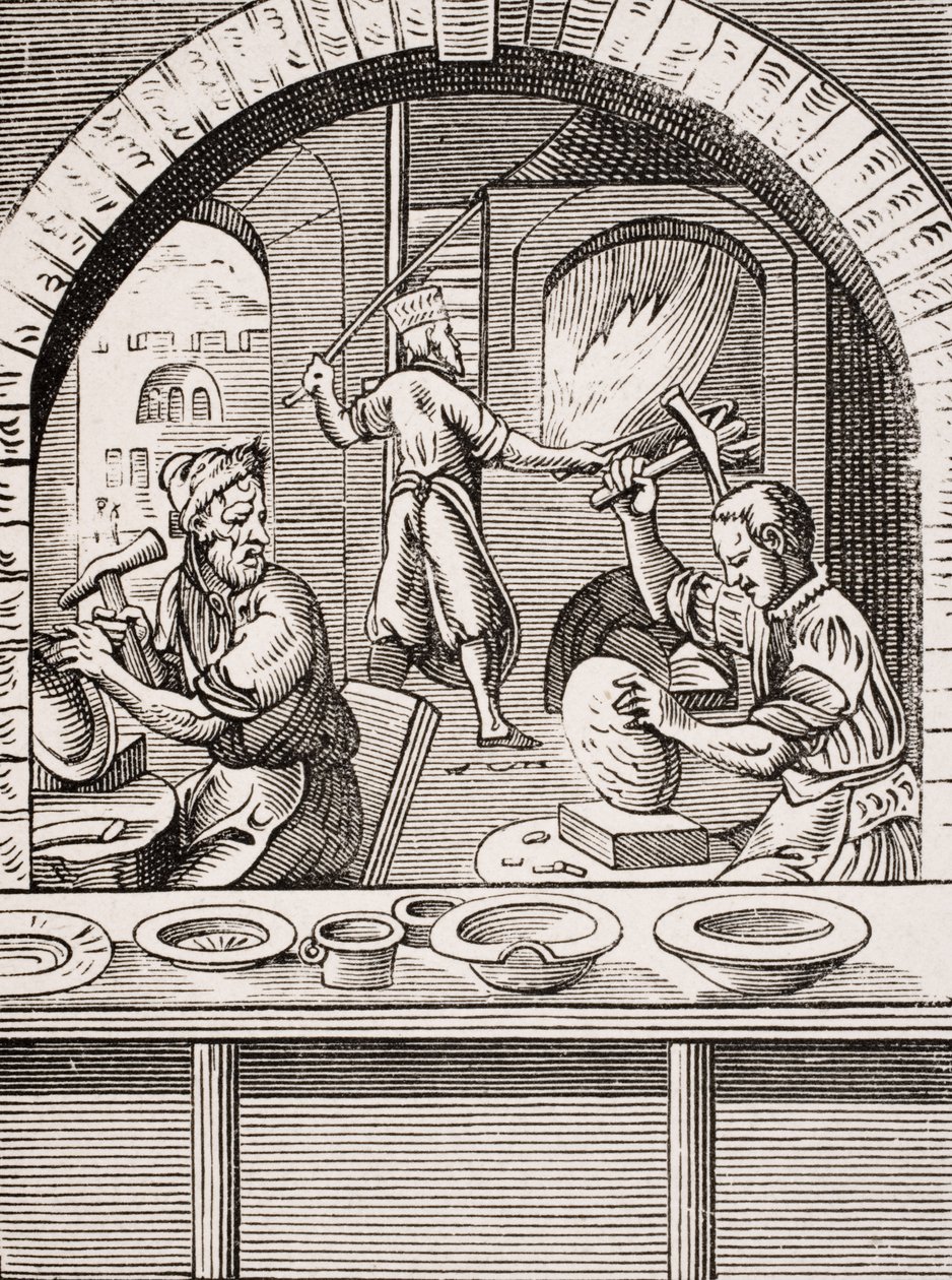 Basin Maker, reproduksjon av et tresnitt av Jost Amman (1539-91) fra 